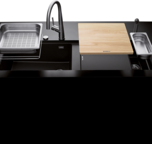 CHẬU ĐÁ HAFELE WORKSTATION HS19-GKD2S120 MÀU ĐEN 570.35.340 - hlb prep 012500x2500 457x431 crop center