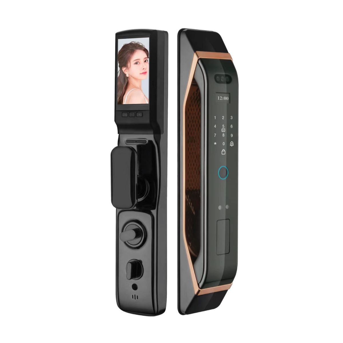 Khóa cửa vân tay Hubert HB CG87 Copper Face ID, App wifi của Đức - hubert hb cg87 1