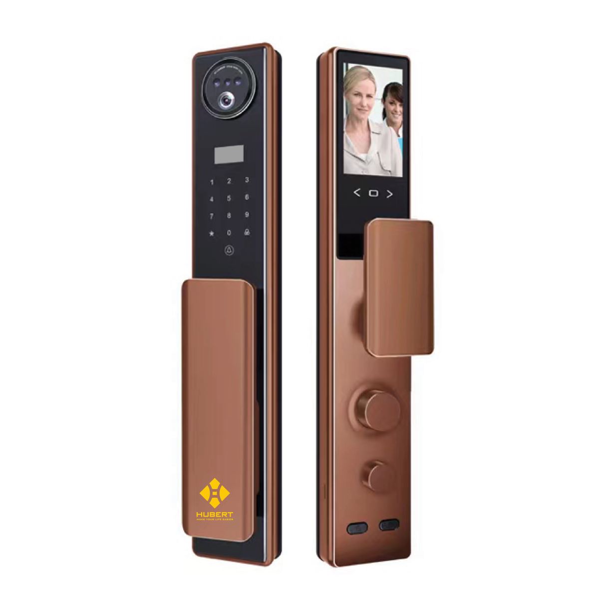 Khóa cửa vân tay Hubert HB CGI5 EU Amber Gold Face ID, App wifi - hubert hb cgi5 eu amber 1