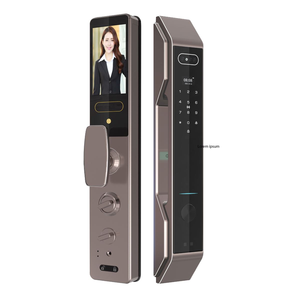Khóa cửa vân tay Hubert HB CGI7 EU Brown Face ID, App wifi của Đức - hubert hb cgi7 eu brown 1