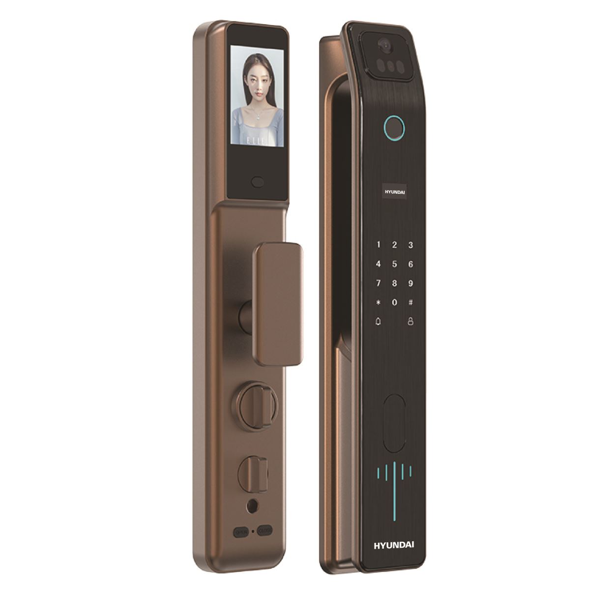 Khoá điện tử cửa gỗ Hyundai HY-SLA808F Brown