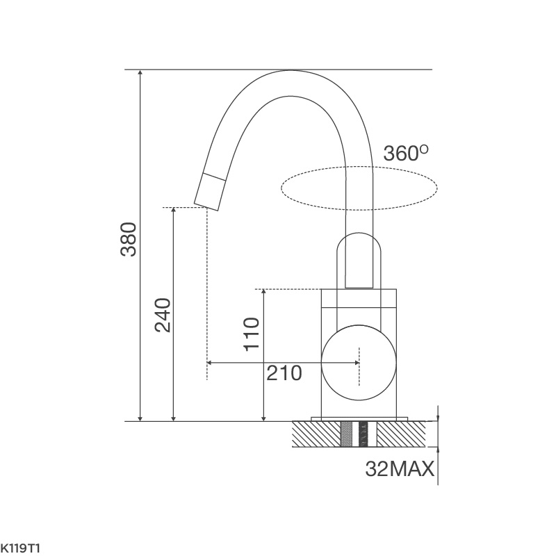 Vòi chậu rửa chén K119T1 - k119t1