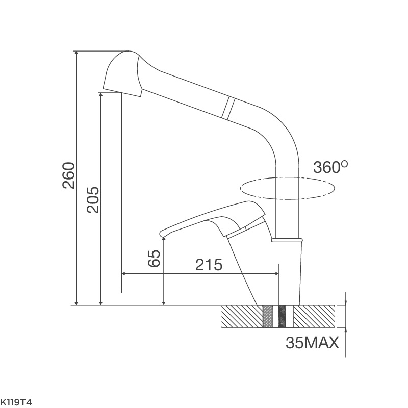 Vòi chậu rửa chén K119T4 - k119t4