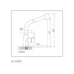 Vòi chậu rửa chén K119T9 - k119t9