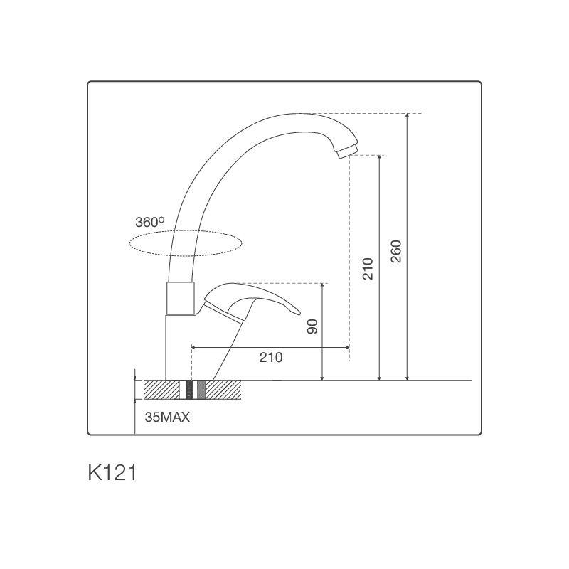 Vòi chậu rửa chén K121 - k121