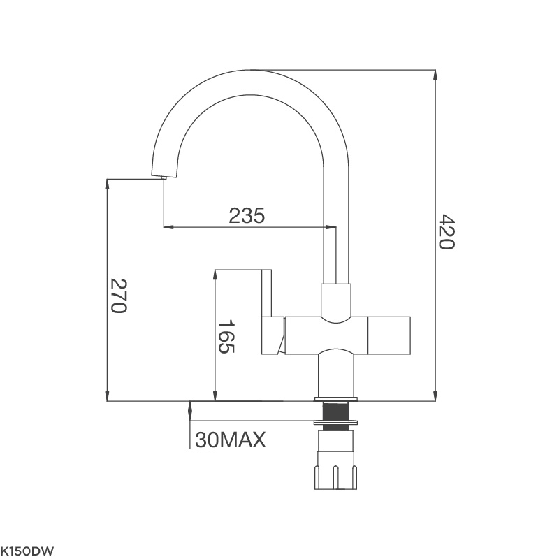 VÒI MẠ CHROME MALLOCA K150DW - k150dw 1