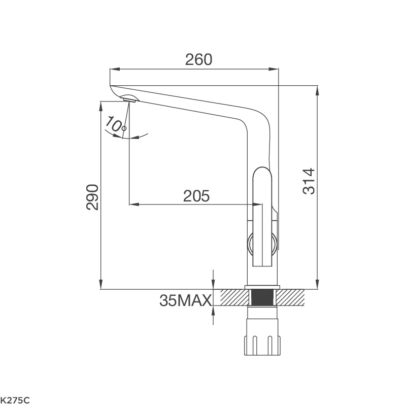 Vòi chậu rửa chén K275C - k275c