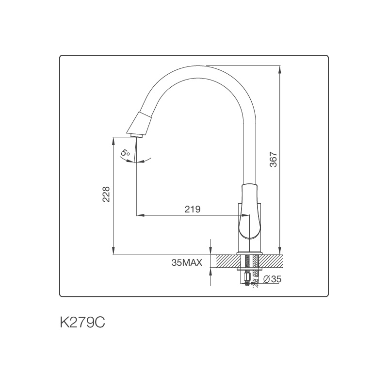 Vòi chậu rửa chén K279C - k279c