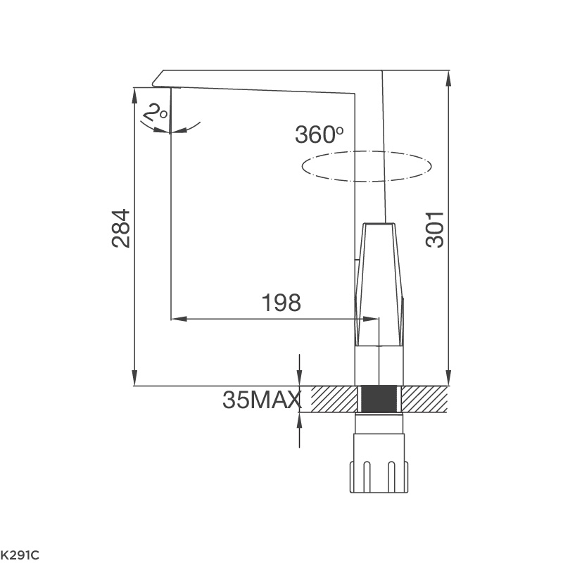 Vòi chậu rửa chén K291C - k291c
