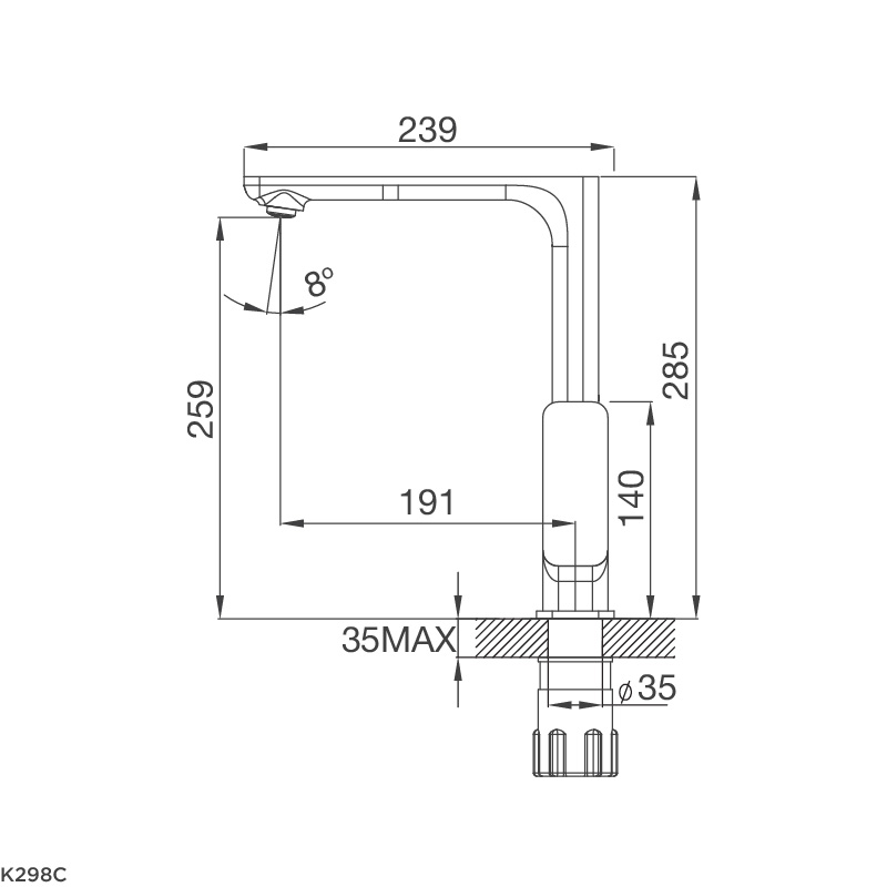 Vòi chậu rửa chén K298C - k298c