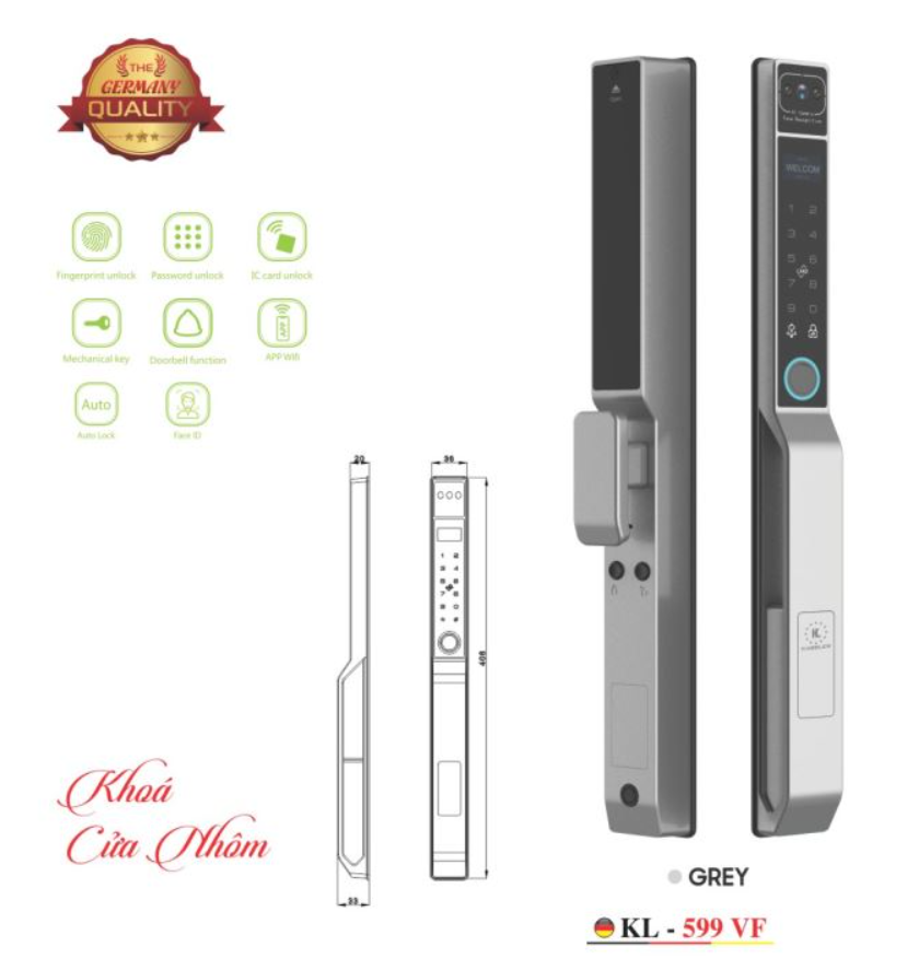 KHÓA THÔNG MINH CỬA NHÔM KASSLER KL 599 VF GREY APP - kassler 599vf grey 1