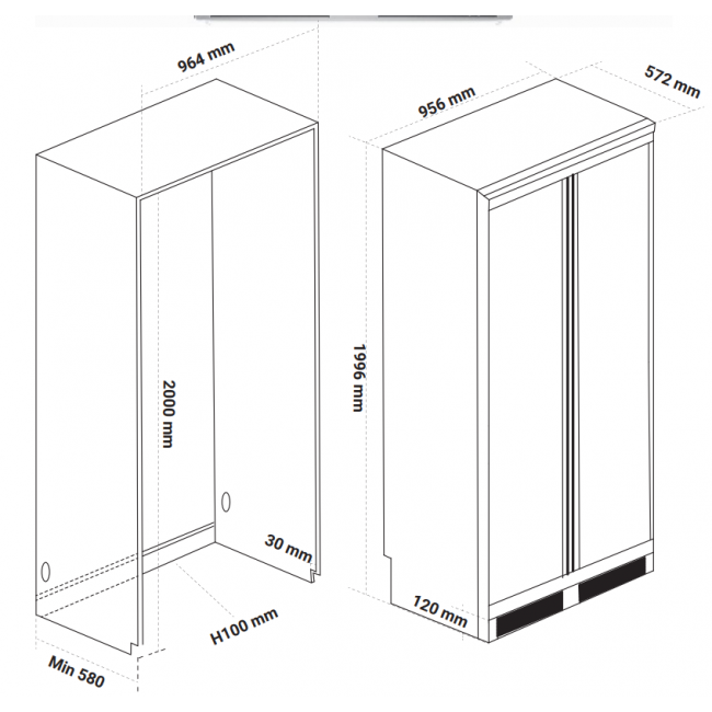 Tủ Lạnh Âm Toàn Phần KAFF KF-BI555W LUXURY - kf bi555w 650x650 1 1