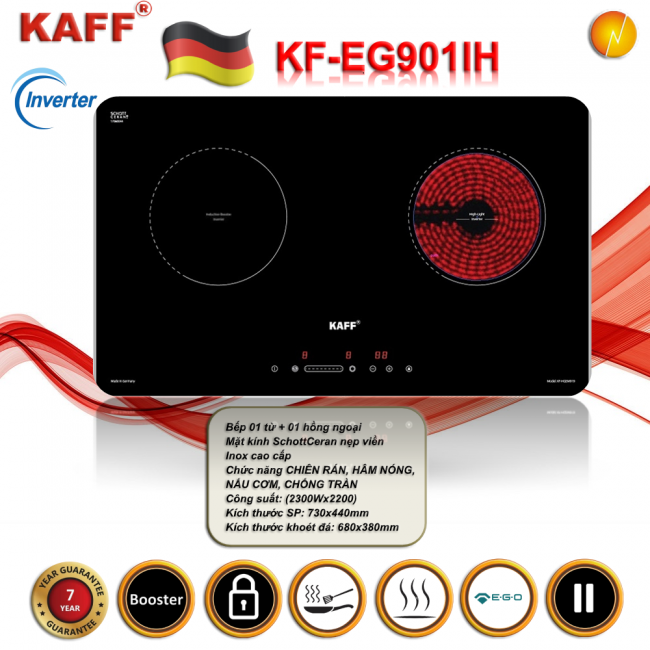 BẾP ĐIỆN TỪ KAFF KF-EG901IH