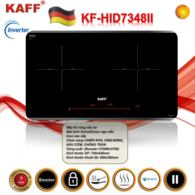 BẾP TỪ ĐÔI KAFF KF-HID7348II
