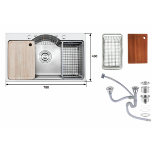 CHẬU RỬA INOX KAFF KF-PS7848 - kf ps7848 1 650x650 1 2