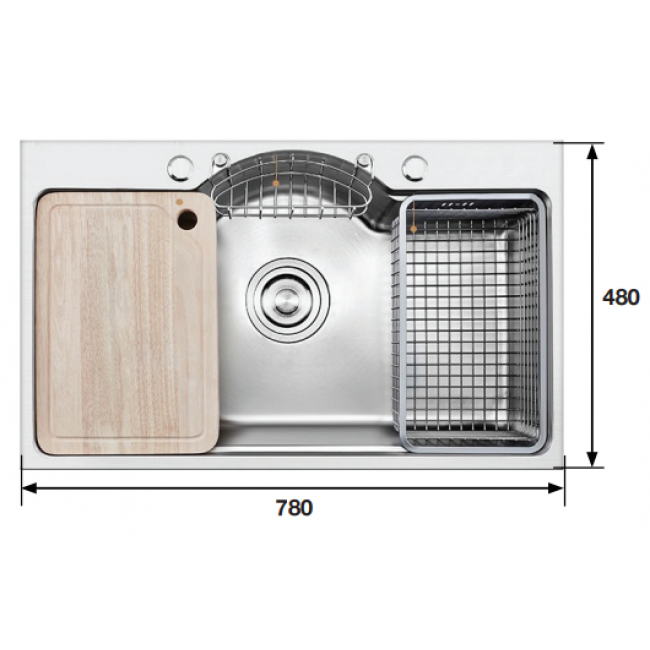 CHẬU RỬA INOX KAFF KF-PS7848