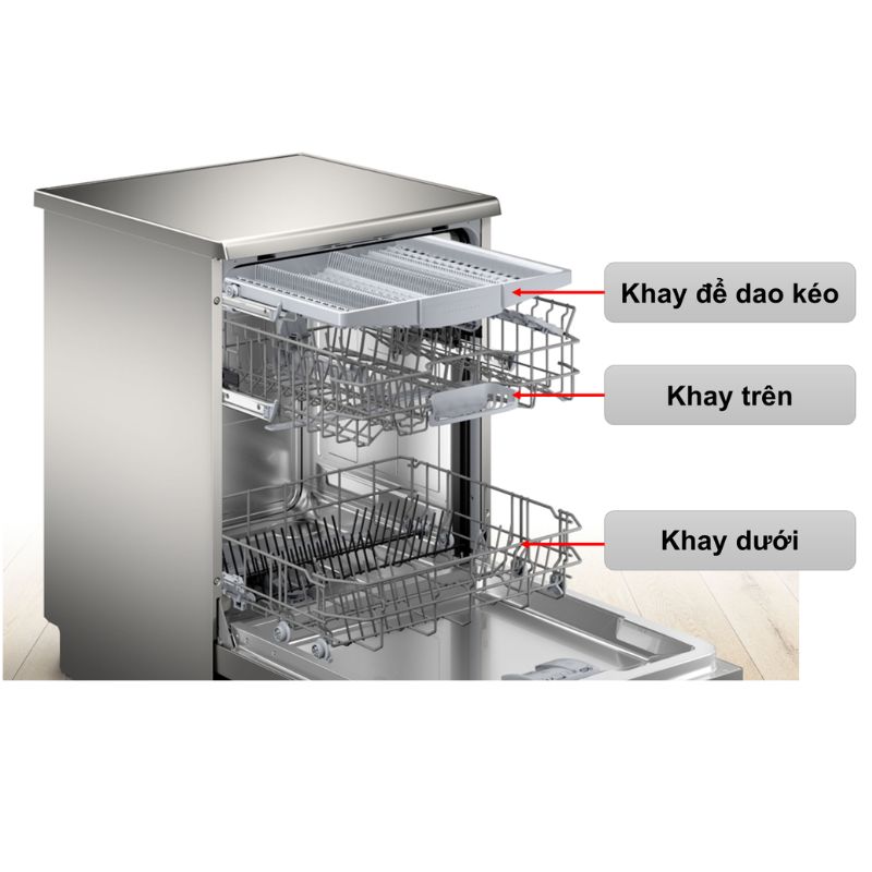 MÁY RỬA BÁT ĐỘC LẬP BOSCH SMS4HMI07E SERIES 4 - khay rua cua may rua bat doc lap bosch sms4hmi07e serie 4