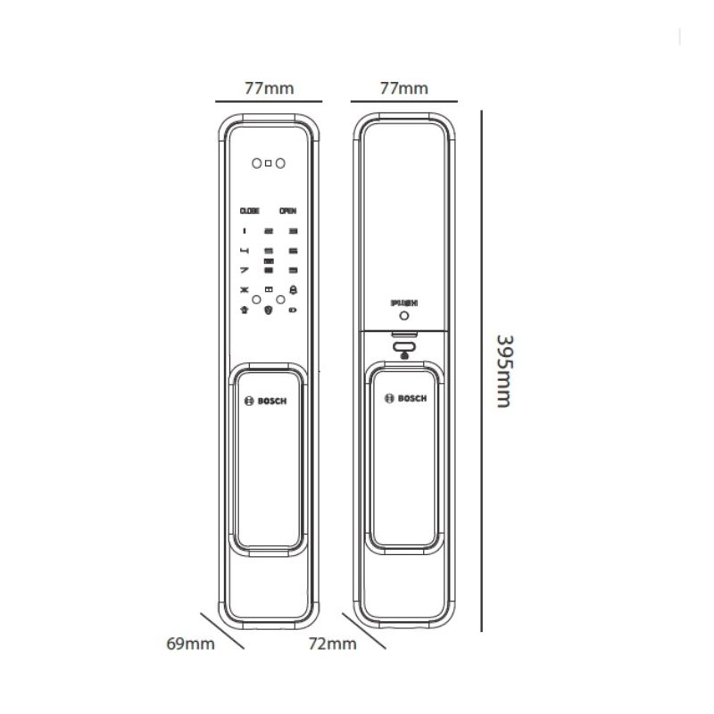 Khóa cửa điện tử Bosch EL 600BKB màu đen - khoa cua dien tu bosch el 600bkb mau den