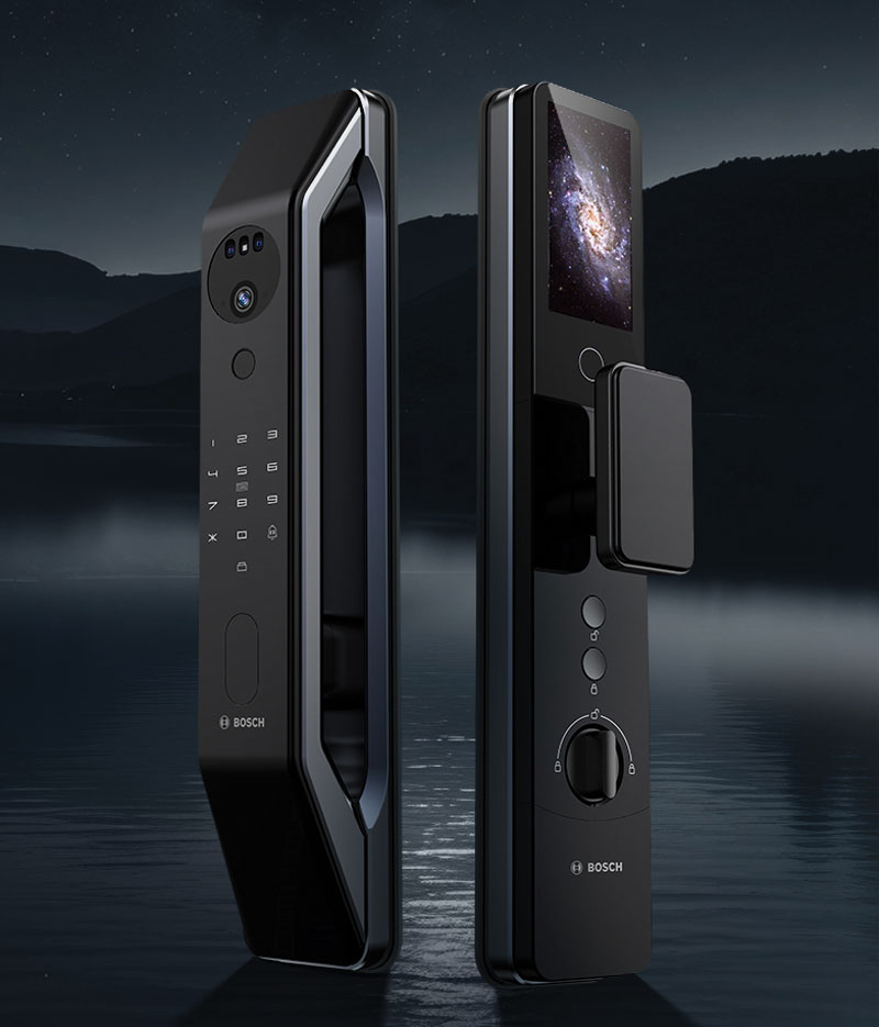 KHÓA CỬA VÂN TAY BOSCH FU6 EU PLUS BLACK FACE ID VÀ APP WIFI - khoa fu6 plus