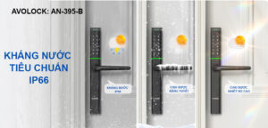 Khoá vân tay cửa nhôm Avolock AN-395-B App wifi - khoa van tay cua nhom cao cap an 395 b chong nuoc