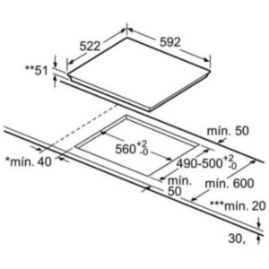 BẾP TỪ BOSCH 3 VÙNG NẤU PUC611BB5E LẮP ÂM SERIE 6 - kich thuoc bep tu bosch 3 vung nau puc611bb5e lap am