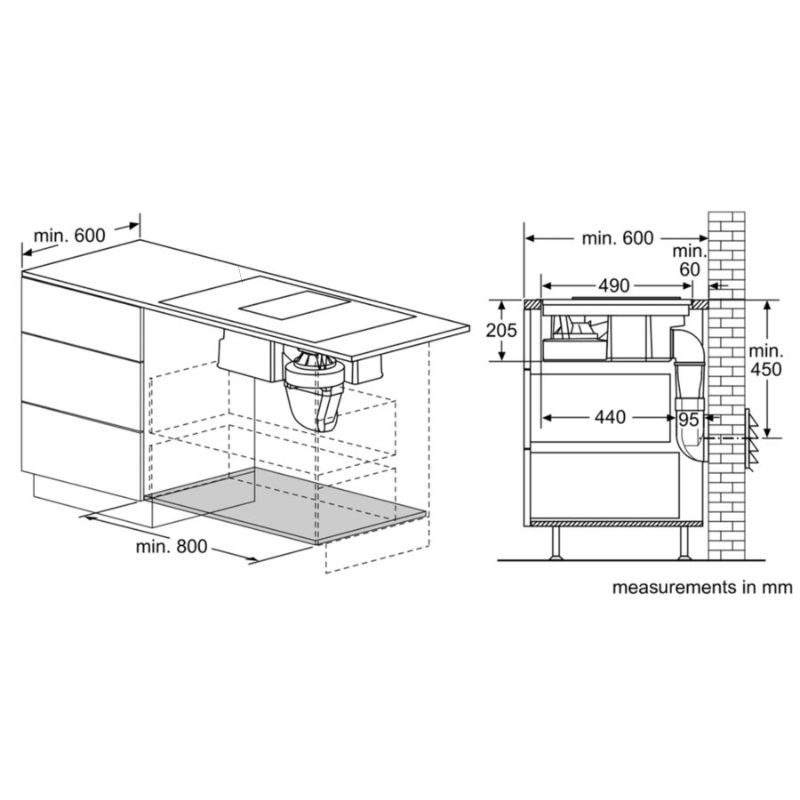 Bếp từ kết hợp hút mùi Bosch PVS851F21E Seri 8 - kich thuoc bep tu ket hop hut mui bosch pvs851f21e