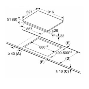 Bếp từ Bosch PID975L24E Seri 8 - kich thuoc lap bep tu bosch pid975l24e