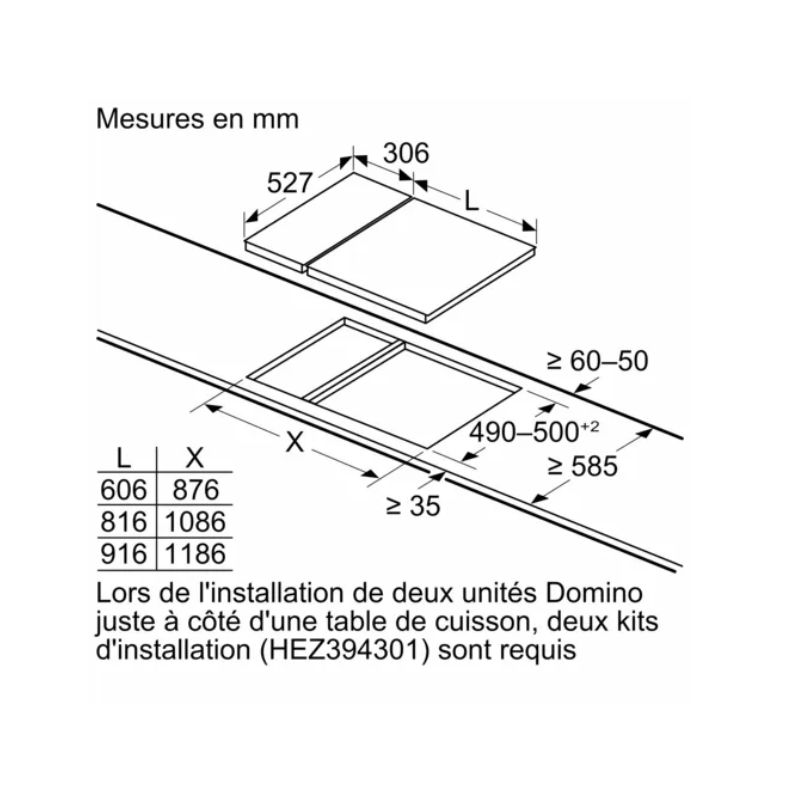 Bếp nướng Domino Bosch PKU375N14E - kich thuoc lap1 bep nuong domino bosch pku375n14e