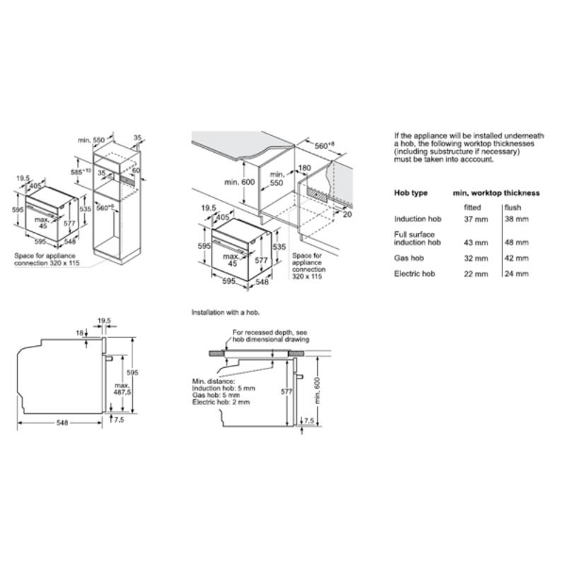 Lò nướng Bosch HBG655HS1 - kich thuoc lo nuong bosch hbg655hs1