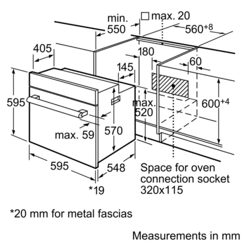 Lò nướng Bosch HBN559E1M - kich thuoc lo nuong bosch hbn559e1m