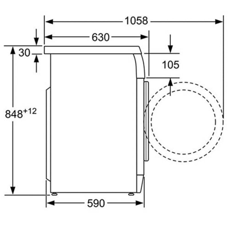 Máy giặt Bosch WAS32449SG - kich thuoc may giat bosch was32449sg