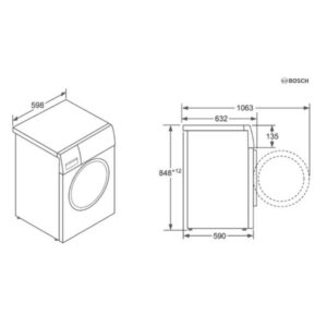 Máy giặt Bosch WAT24340PL - kich thuoc may giat bosch wat24340pl