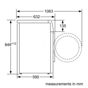 Máy giặt Bosch WAT2846XES - kich thuoc may giat bosch wat2846xes