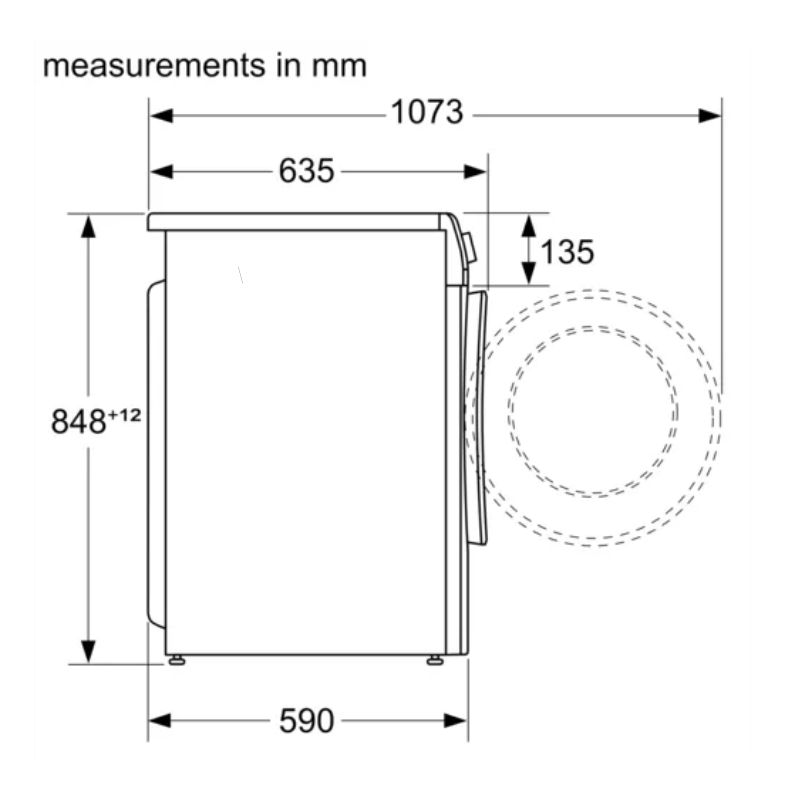 Máy giặt sấy Bosch WNA14400SG - kich thuoc may giat say bosch wna14400sg