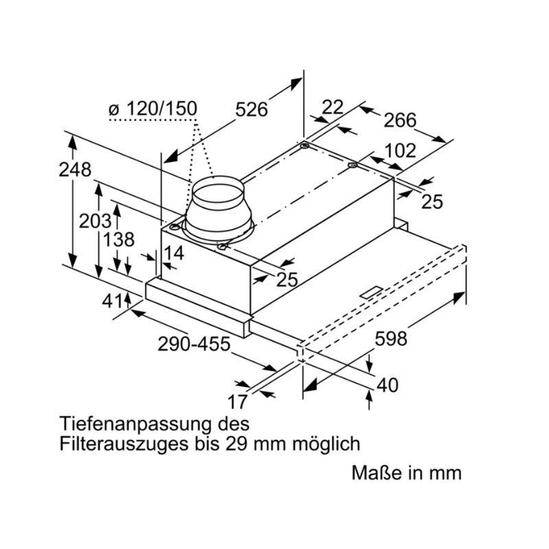 Máy hút khói khử mùi Bosch DFL064W53B - kich thuoc may hut khoi khu mui bosch dfl064w53b