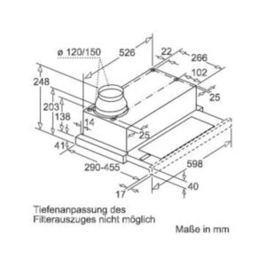 Máy hút mùi âm tủ Bosch DFL063W50 - kich thuoc may hut mui am tu bosch dfl063w50