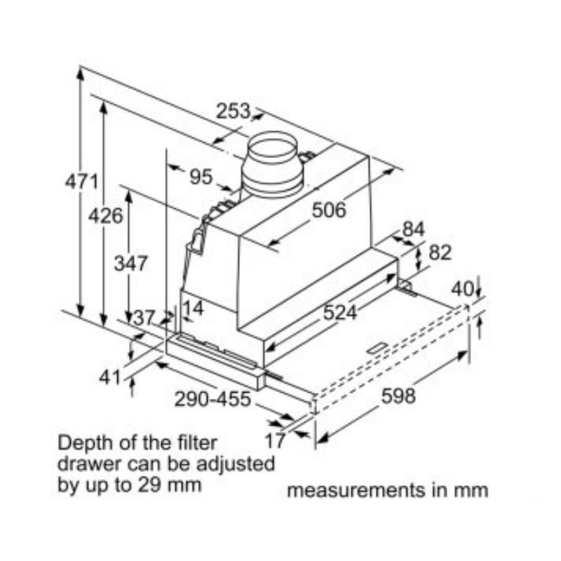 Máy hút mùi âm tủ Bosch DFS067A50 - kich thuoc may hut mui am tu bosch dfs067a50