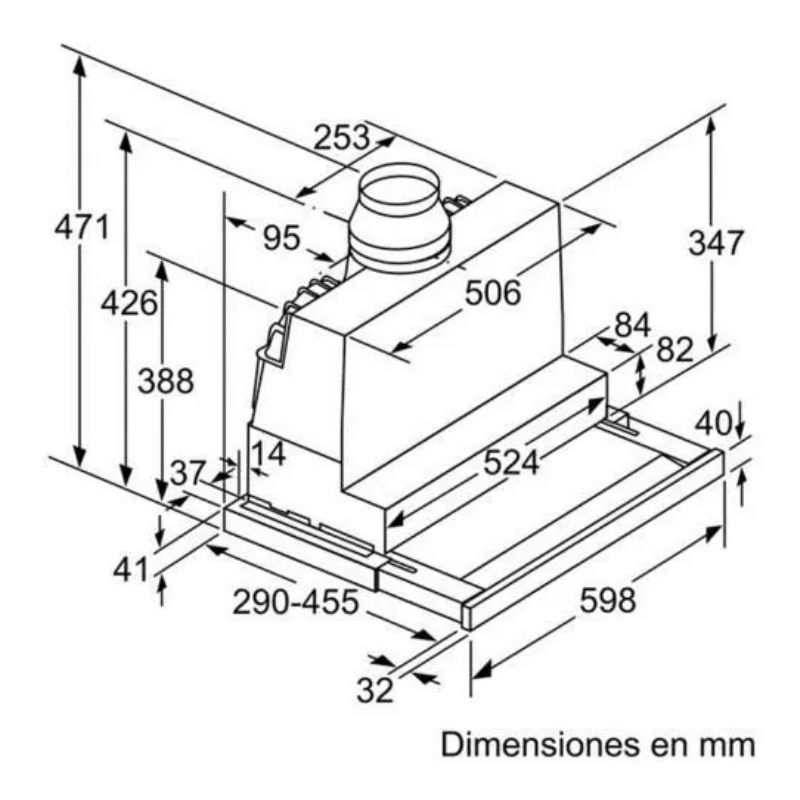 Máy hút mùi âm tủ Bosch DFS067K50 - kich thuoc may hut mui am tu bosch dfs067k50