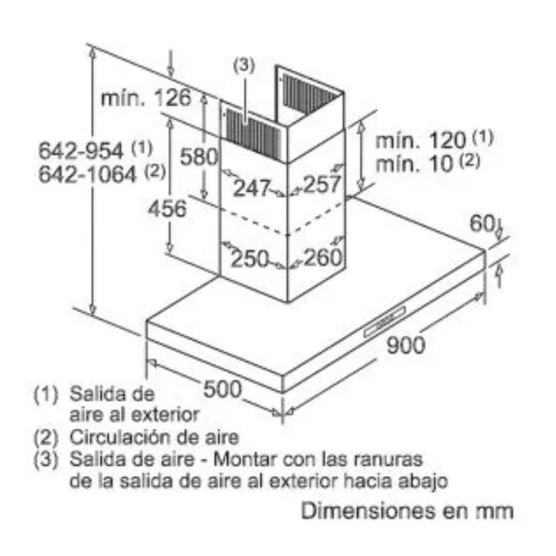 Máy hút mùi Bosch DWB09W651 - kich thuoc may hut mui bosch dwb09w651