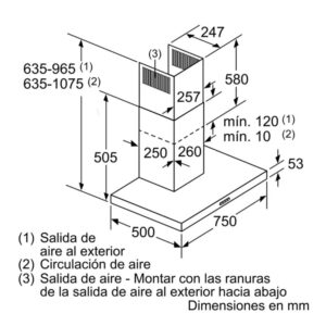 Máy hút mùI treo tường Bosch DWB76BC50 - kich thuoc may hut mui treo tuong bosch dwb76bc50