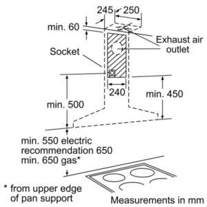 Máy hút mùi treo tường Bosch DWW077A50 - kich thuoc may hut mui treo tuong bosch dww007a50