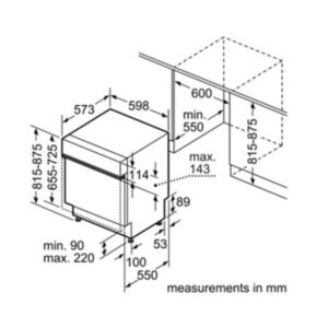 Máy rửa bát âm tủ Bosch SMI57M25EU Seri 4 - kich thuoc may rua bat am tu bosch smi57m25eu