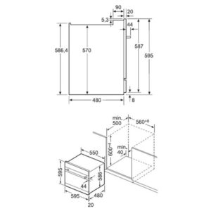 Máy rửa chén bát Bosch SCE52M65EU - kich thuoc may rua bat bosch sce52m65eu