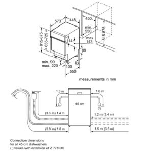 Máy rửa bát Bosch SPI50E95EU Seri 4 - kich thuoc may rua bat bosch spi50e95eu