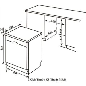 Máy rửa bát độc lập Bosch SMS68II07E Seri 6 - kich thuoc may rua bat doc lap bosch sms68ii07e