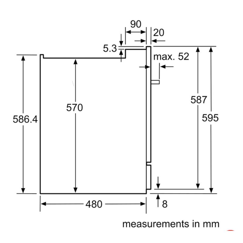 Máy rửa bát Bosch SCE64M65EU Seri 6 - kich thuoc may rua chen bat bosch sce64m65eu