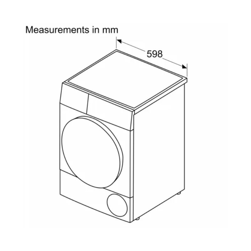 MÁY SẤY BOSCH WQG24570SG SERIE 6 HEAT PUMP 9KG - kich thuoc may say bom nhiet bosch 9 kg wqg24570sg