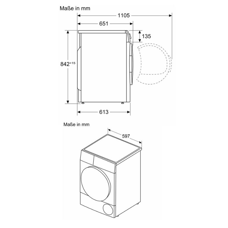 MÁY SẤY BƠM NHIỆT BOSCH 9KG WQB245B40 SERIE 8 - kich thuoc may say bom nhiet bosch 9kg wqb245b40 serie 8