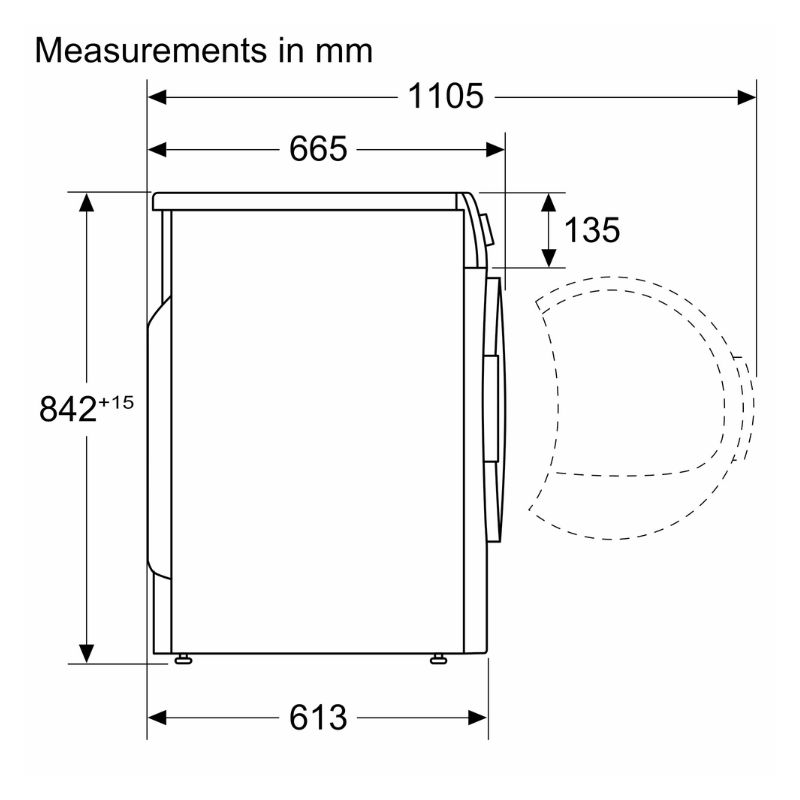 Máy sấy quần áo Bosch WTG86400PL - kich thuoc may say quan ao bosch wtg86400pl