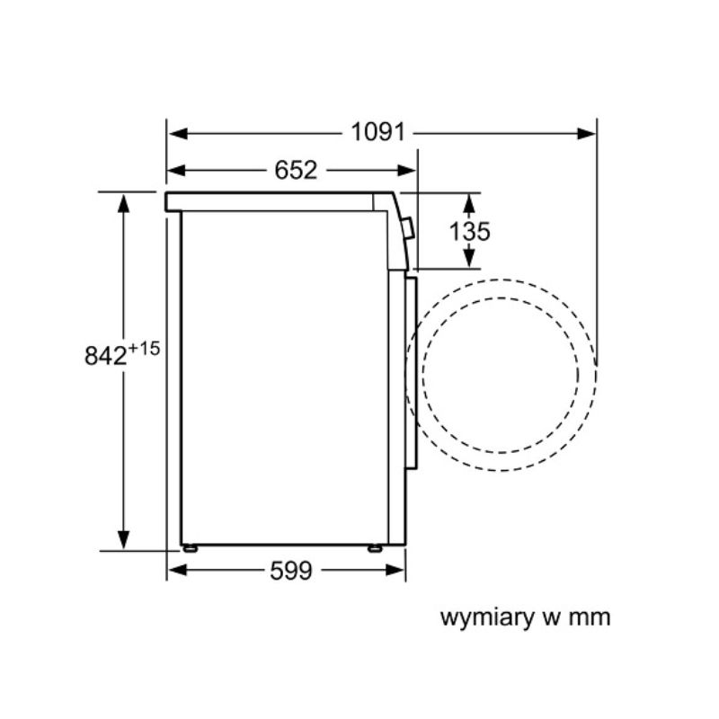 Máy sấy quần áo Bosch WTN86200PL - kich thuoc may say quan ao bosch wtn86200pl